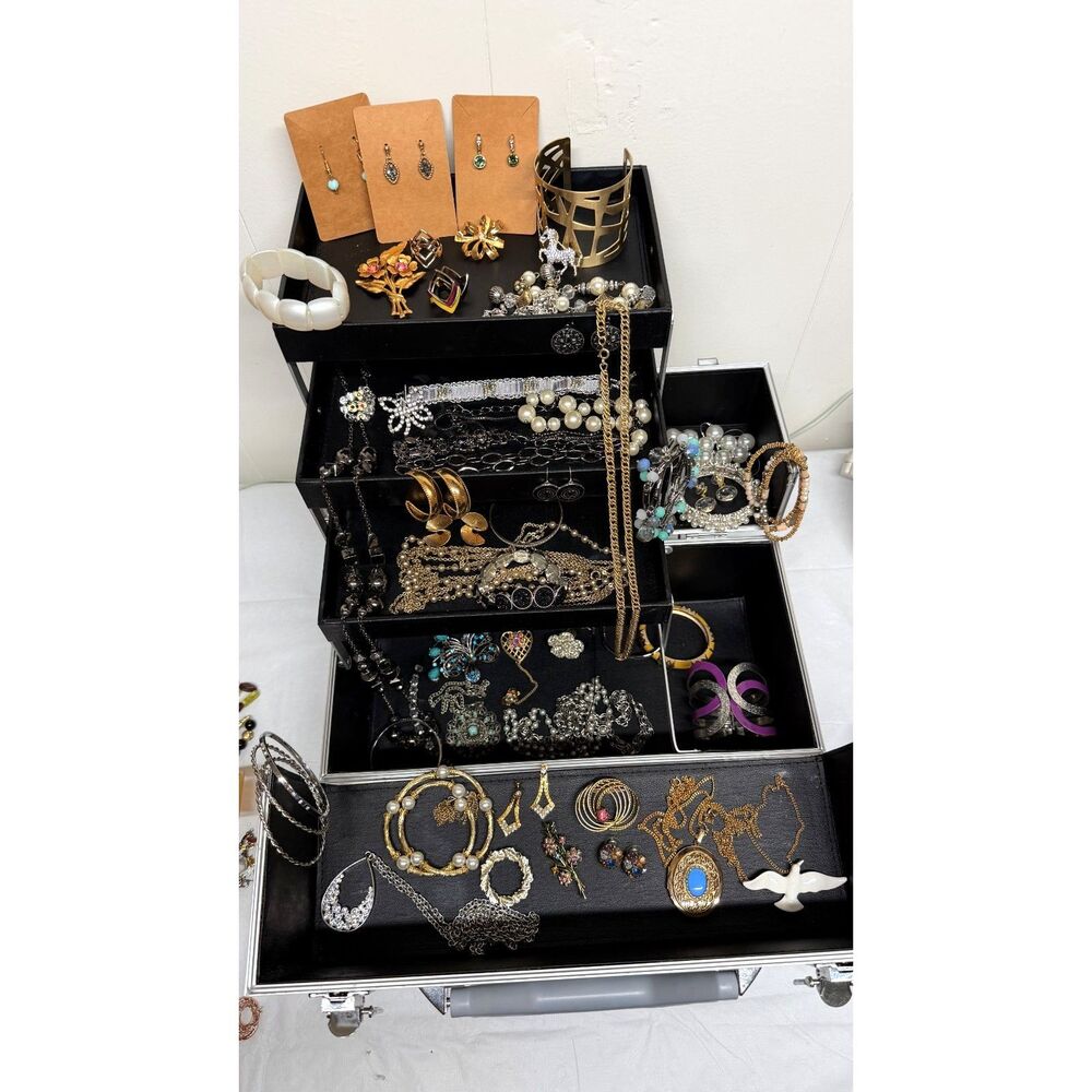Curated Vintage Unsigned Jewelry Lot #50 Necklaces Brooches Rings Bracelets